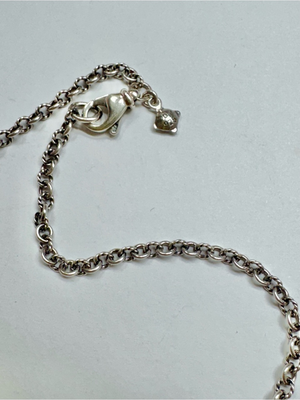 100% Authentic David Yurman Diamond & Sterling Padlock & Key Pendant Necklace - Picture 4 of 6